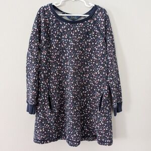 Polo Ralph Lauren‎ Little Girls Sweatshirt Dress SIZE 7 Floral Pockets Casual
